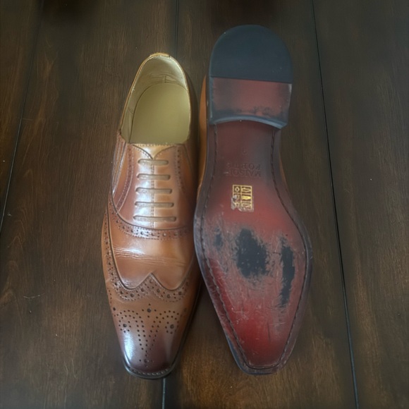 Maison Forte Classic Brown Leather Men's Dress Shoes 9 - Picture 7 of 10